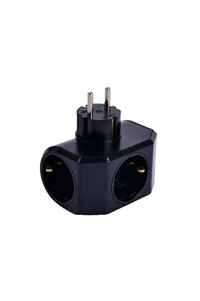 VİKO Yonca 3'lü Topraklı Priz Siyah