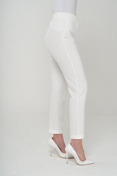 Olcay Skinny Leg Kalhoty Ecru 7559