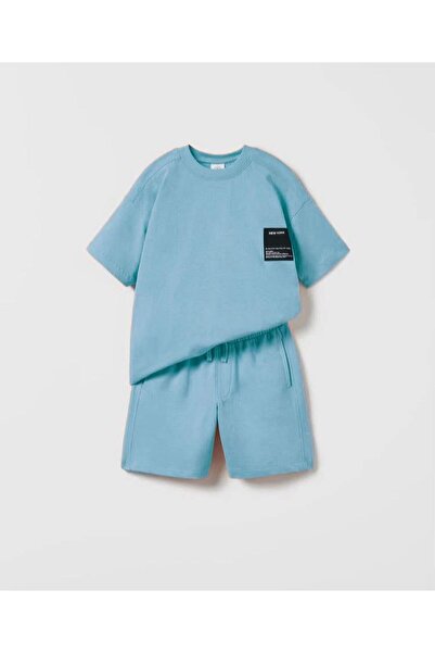 Pink Hippo Kids Комплект от детски памучни къси панталонки и тениска - с етикет