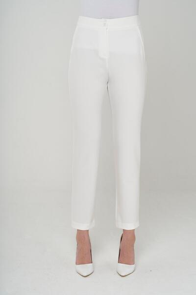 Olcay Skinny Leg Kalhoty Ecru 7559