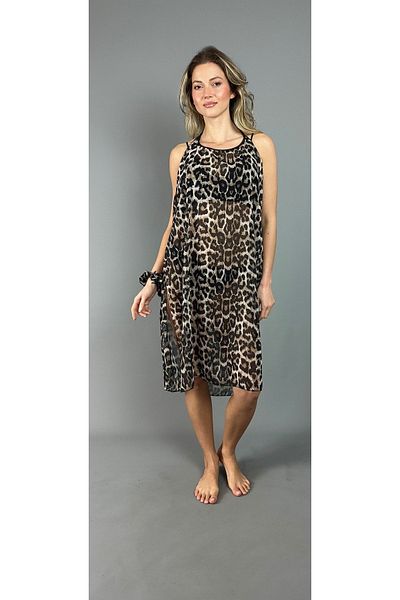 Agepta Women Collection Pareo Kimono Dress Leopard