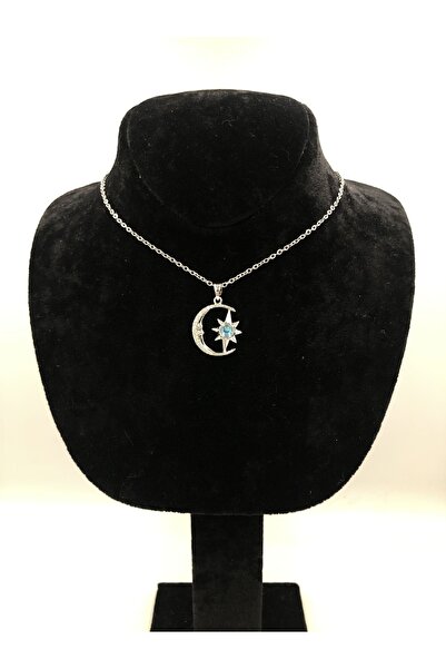 Mariposa Line أوبال ستون القمر 316L قلادة من الفولاذ المقاوم للصدأ