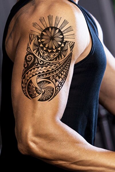 BP Tattoo Rising Sun Unisex Tribal Güneş Dövmesi