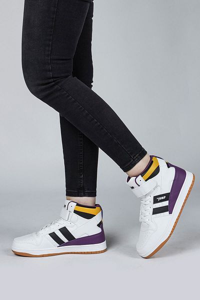Jump 28708 High Top alb - negru pantofi de damă pantofi sport casual