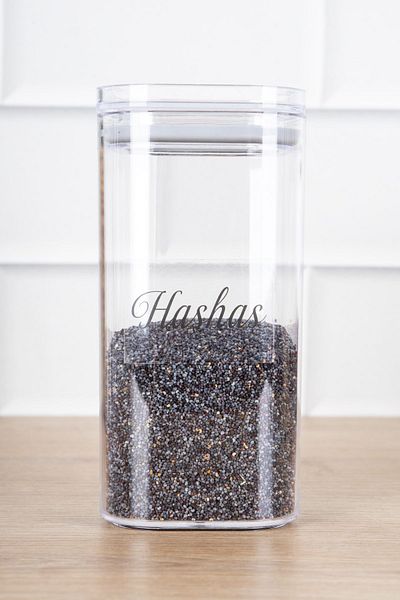 DNS HOME 8 Pack 300 Ml Acrylic Spice Jar Storage Container with Vacuum Lid and Jar with Transparent Label Gift