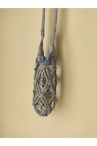 HANIMKIZ حافظة زجاجة مياه على شكل عنكبوت من Macrame، حقيبة زجاجة ديتوكس، حقيبة زجاجة مياه