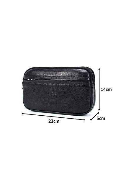 KANGAROO KINGDOM Men's Portfolio & Clutch Handbag Genuine Cowhide Leather Dark Brown 1530-k