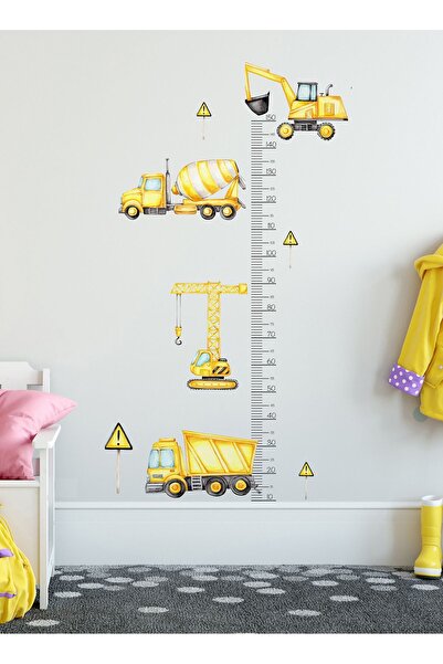 AlyMarkt لعبة آلات البناء تحت عنوان قياس الارتفاع للأطفال ملصق مرآة حائط لباب...