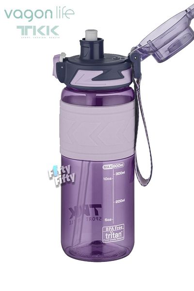 Vagonlife Tkk 600 ml Dual Use Tritan Water Bottle with Straw/Comfortable Drink Bpa-Free with Carrying Strap Fftkk1019