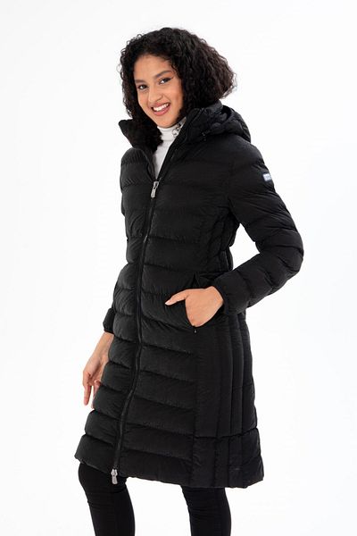 G-FOX WOMEN'S LONG STAND COLLAR REMOVABLE HOODED PADDED PUFFED COAT 8664