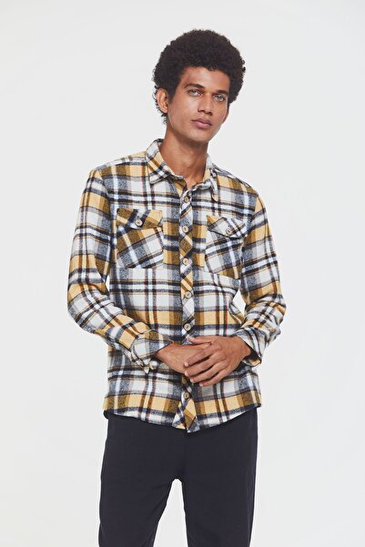 Clandestino Etnički dezen Košulja drvoseče žuta