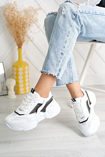 pasyone Λευκή ψηλή σόλα casual sneaker παπούτσια