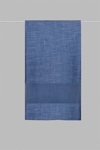 ARMANDA Silk Tumbled Painting Shawl - Navy Blue