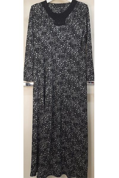 N.Y.YILDIZ Star Summer Tril Tril Flexible Mothers Special Polyviscose Violet Viscose Collar Stone Mother Dress