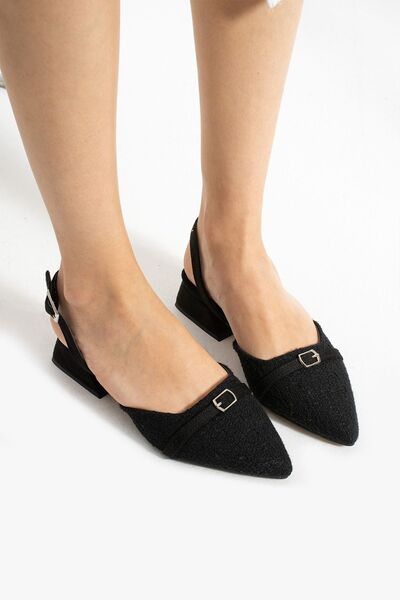 İnan Ayakkabı ЖІНОЧІ ЧОРНІ ВЗУТТЯ З ПЛЕТЕНИМ ВЗОРЦЕМ НА КАБЛУКУ (ВИСОТА КАБЛУКА 3 СМ)