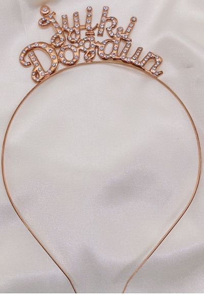 ELGALA Metal Stoned Good Birthday Written Crown Decoration Crown