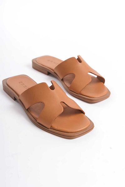 ERNİLA Genuine Leather Women's Slippers - Comfortable and Stylish