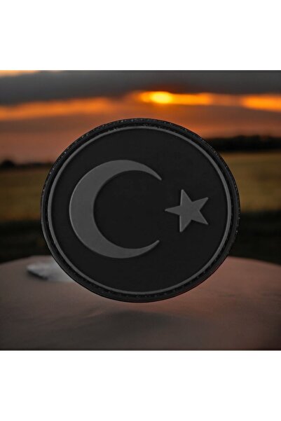 canper Yuvarlak Türk Bayrağı Silikon Arma 3 D Arma Sticker Patch-peç