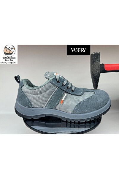 e&e Mekap 232 S1 Hakiki Gri Süet Deri Rahat Hafif Sağlam Nefes Alan Yazlık Çe...