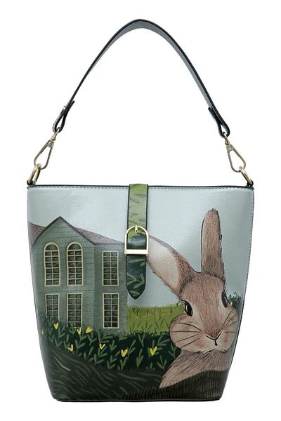 Dogo Women's Vegan Leather Green Handbag - Going on an Adventure Design