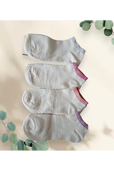 DZC KUZENLER AVM 4 Çift Sevimli Desenli Kadın patik dikişli düşük kesim ayak ...