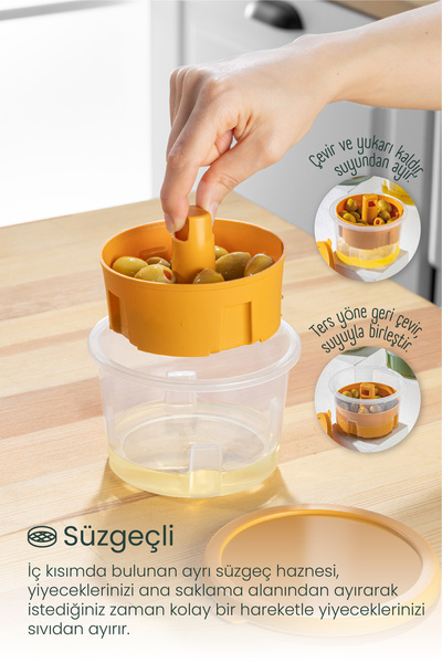 Vienev Set of 6 Colorful Presenter Olive Pickled Cheese Multi-Purpose Storage Containers