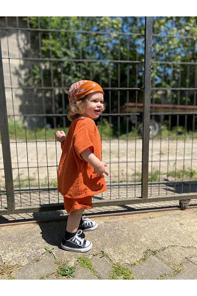 BEBEĞİME ÇORAP Organic Muslin Shorts and T-Shirt Set