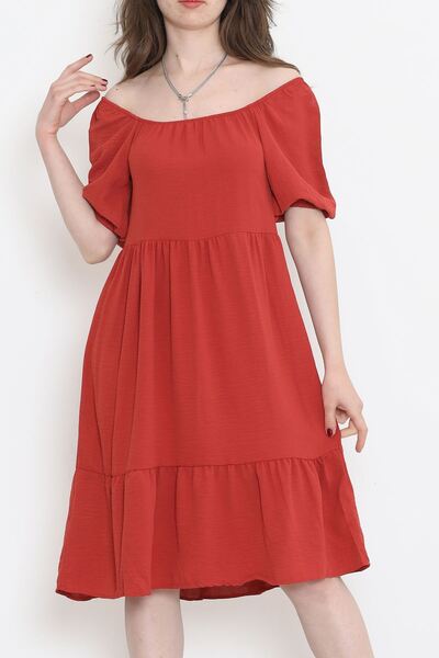 BosFonis فستان أيروبين بياقة مادونا بلون الطوب -152441.701