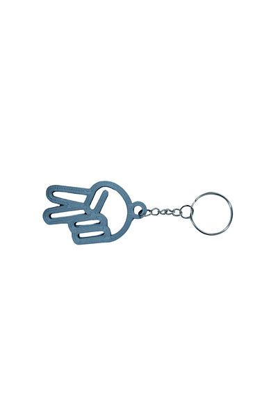 Tesseract Silver Colored Sign of Liberty - Keychain