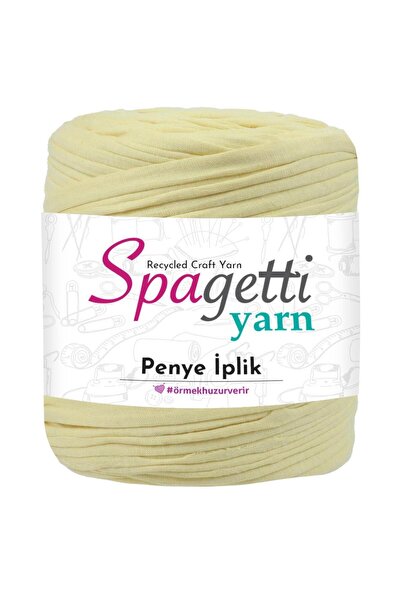 Spagettiyarn غزل القطن الممشط باللون الأصفر الفاتح للحياكة اليدوية