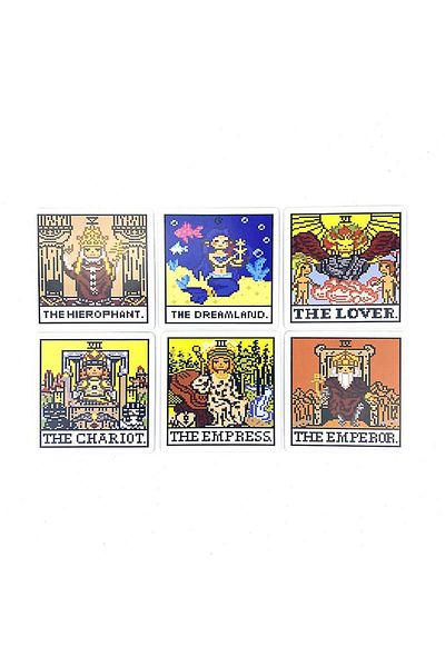 SPELT 8-bit Fantasy Deck 7x7cm Mini Tarot Deck with 78 Cards Tarot Cards