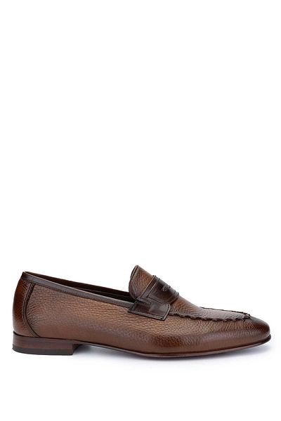 Tamer Tanca Men's Tan Loafers - Genuine Leather Shoes