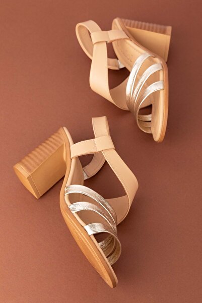 Gondol Kadın Hakiki Deri Topuklu Şık Ayakkabı Tlh.603