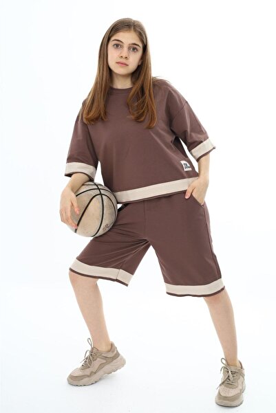 Jannock Dečiji pamučni sportski kombinezon za devojčice - kratke hlače sa pol...