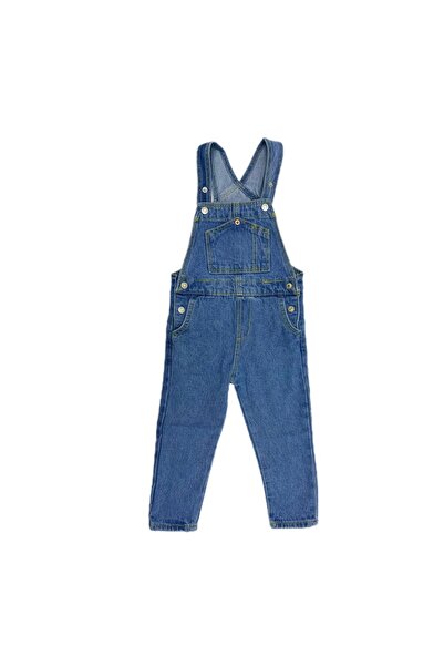 VİTASTORETR Cepli Açık Mavi Denim Kot Salopet Tulum