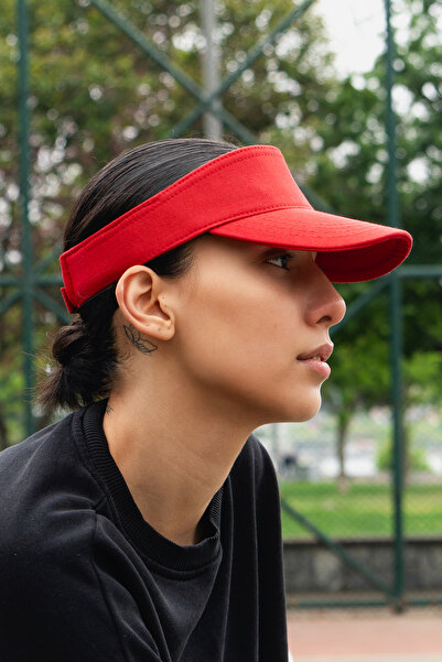 Mrey قبعة قناع حمراء، قناع، تنس، قبعة تنس - قابلة للتعديل مع شريط فيلكرو - وا...