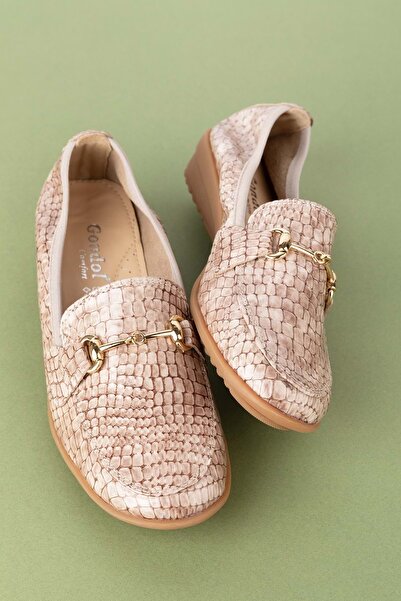 Gondol Kadın Hakiki Deri Anatomik Taban Lastikli Babet Ell.7085