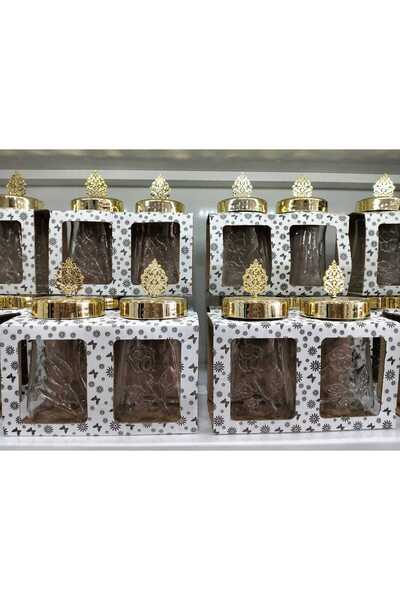 kurt41 2 Lİ 700ml Köşeli Kapaklı Cam Kavanoz - Gold Kapak
