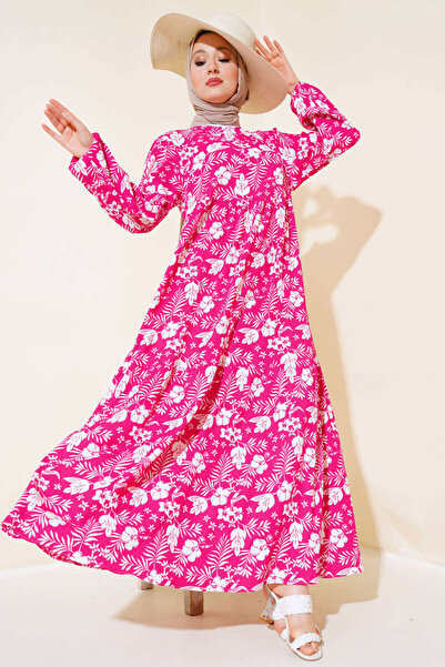 Kirazgym Φόρεμα με ελαστικό μανίκι με floral σχέδιο