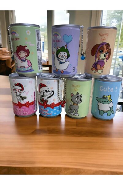 Nostaljik Lezzetler Sevimli Teneke Kutu Görünümlü Islak Mendil Anahtarlık Çanta Süsü 1 Adet