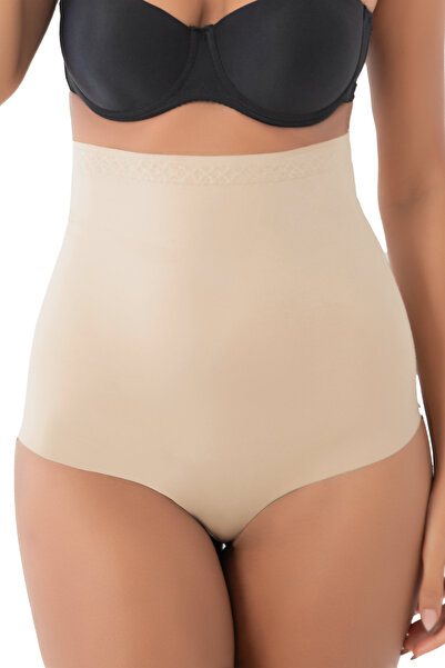 BANEGA High Waist Laser Cut - Nude Colored Slip Corset with Anti-Slip Band