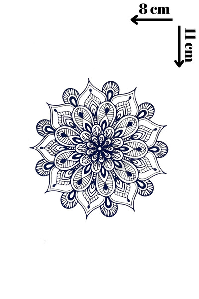 Barly 30 GÜN KALICI Mandala Figürlü Geçici Dövme Tattoo(24 Saat İçerisinde Re...