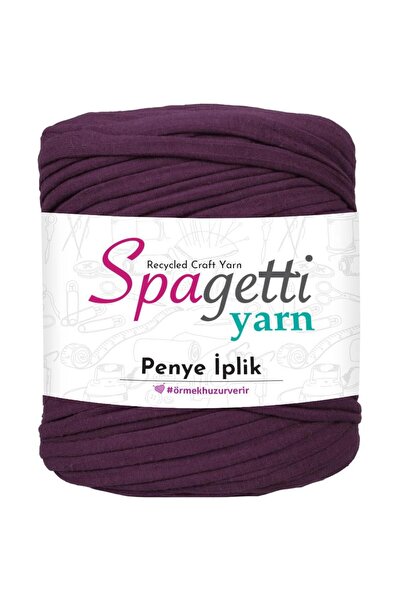 Spagettiyarn Combed Cotton Yarn Eggplant Purple Hand Knitting Yarn