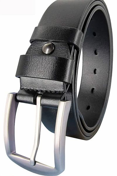 Ars Black Leather Jeans Belt
