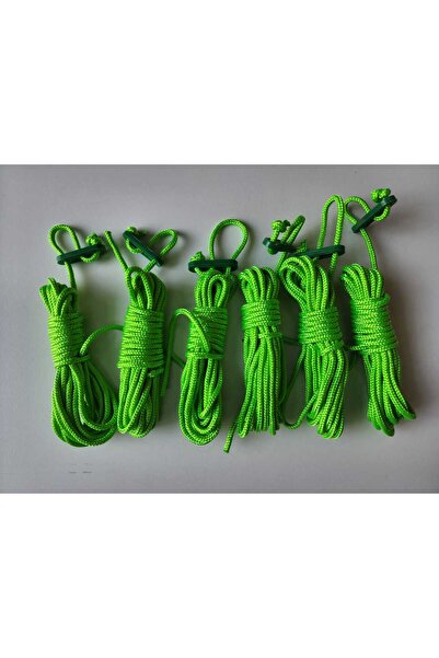 Rainbow hamak 4 Metre X 6 Adet - 4 Mm Çapında Çadır Tente Ipi Gergi Aparatlı Ip