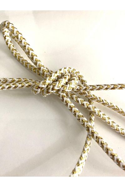 canan dizayn Gold Color Glitter Piping Cord - 0.5 cm (10 Meters)