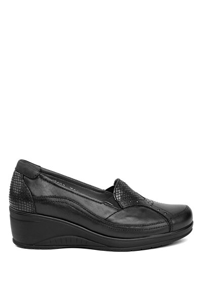 Forelli 57603 Rosa-G Kadın Deri Dolgu Topuk Ayakka Siyah