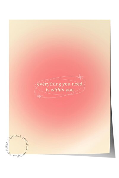 Postifull Aura Series NO:146 - Πορτοκαλί αφίσα χωρίς πλαίσιο με αριθμό αγγέλο...