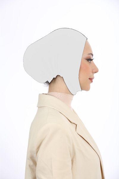 Melodi Scarf Large Volume Practical Hijab - Neck and Chin Bottom, Non-Slip Bonnet - Tan Color