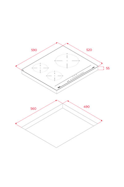 Teka - IBC 63100 BF  - Ankastre Cam Seramik İndüksiyonlu Ocak - 7400 W - Siyah - 60 cm - 112520032
